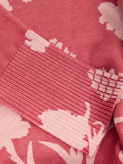 White Stuff Women's Olive Print Crew Neck Jumper In Pink Print