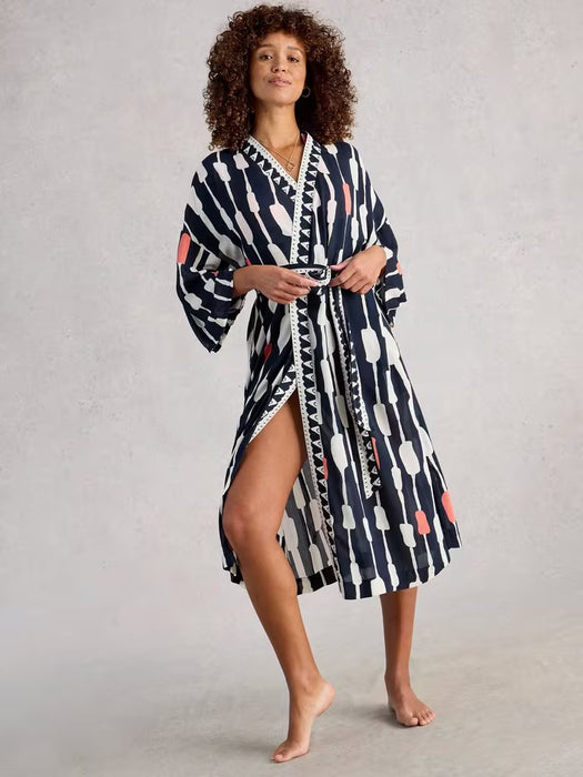 White Stuff Women's Poppy Cover Up Kimono In Navy Multi