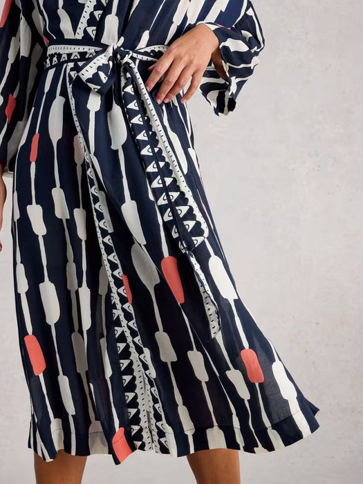 White Stuff Women's Poppy Cover Up Kimono In Navy Multi