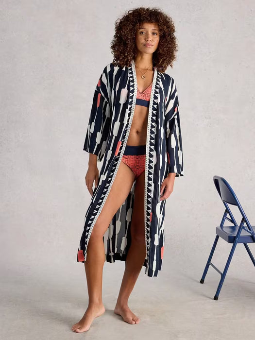 White Stuff Women's Poppy Cover Up Kimono In Navy Multi