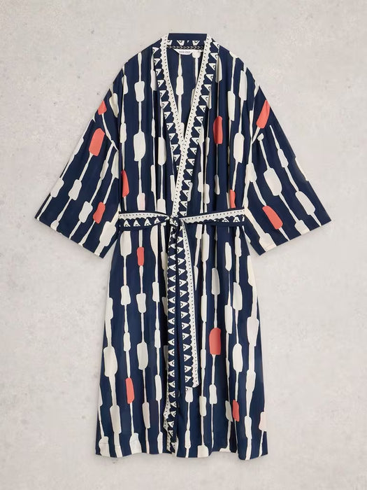 White Stuff Women's Poppy Cover Up Kimono In Navy Multi