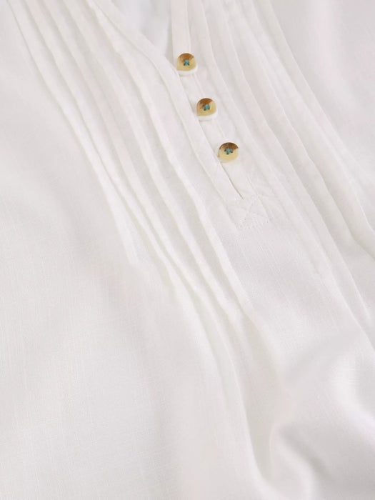White Stuff Women's Poppy Linen Blend Top In Brilliant White