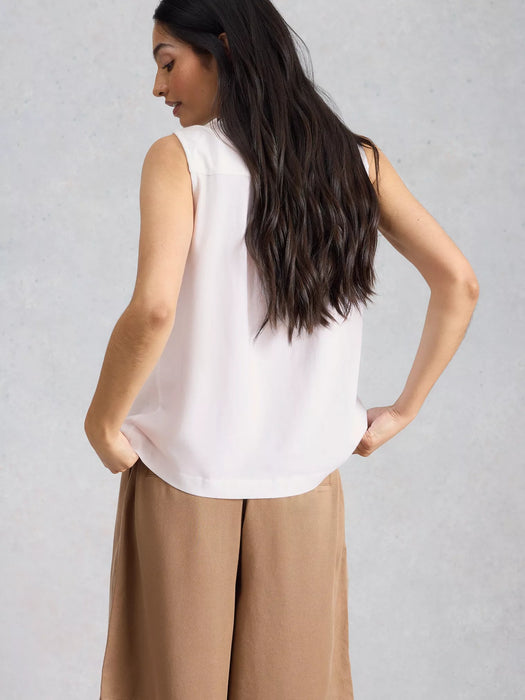 White Stuff Women's Poppy Linen Blend Top In Brilliant White