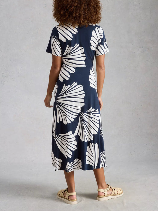White Stuff Women's Rua Jersey Shirt Dress In Navy Print