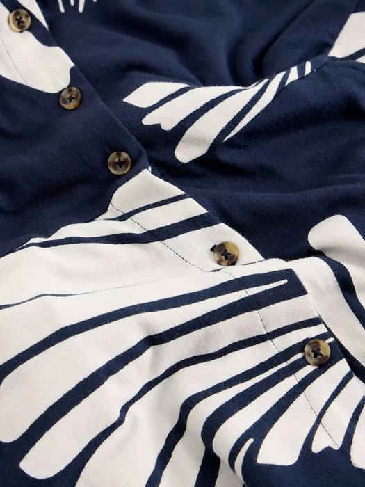 White Stuff Women's Rua Jersey Shirt Dress In Navy Print