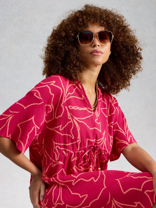 White Stuff Women's Serena Beach Cover Up In Purple Print