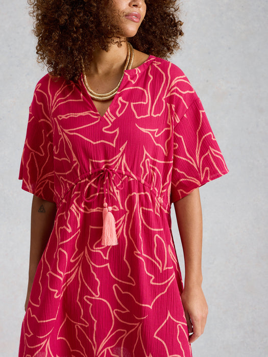 White Stuff Women's Serena Beach Cover Up In Purple Print