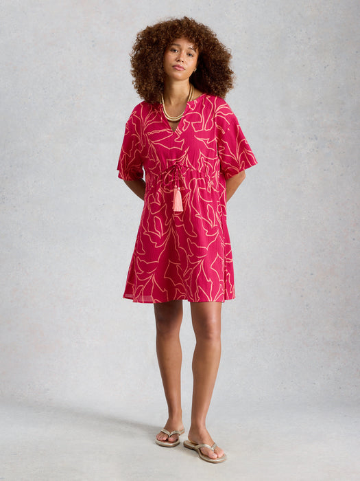 White Stuff Women's Serena Beach Cover Up In Purple Print