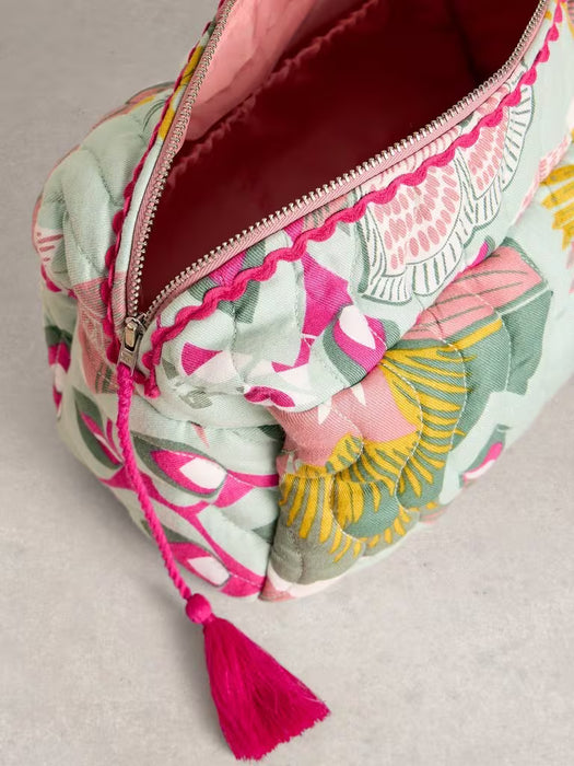 White Stuff Women's Shelby Quilted Wash Bag In Green Multi