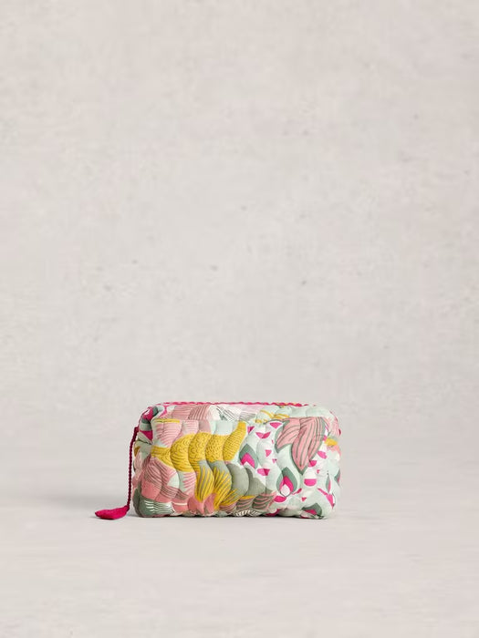 White Stuff Women's Shelby Quilted Wash Bag In Green Multi