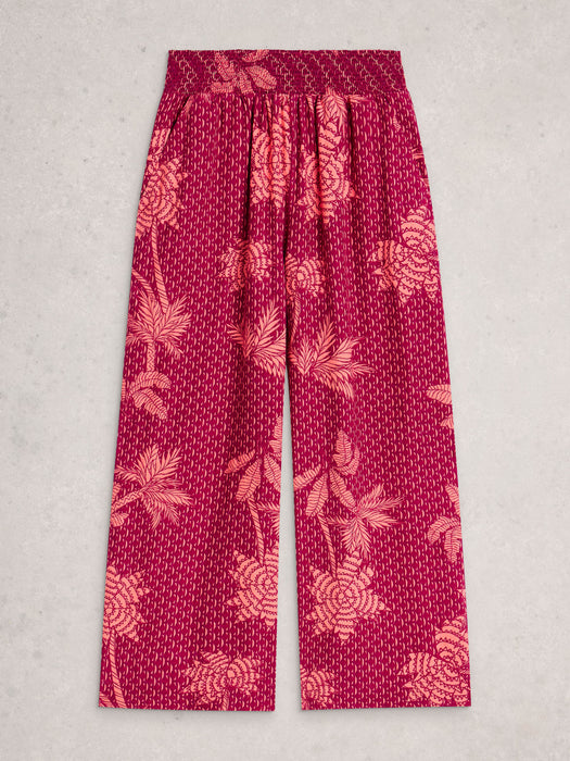 White Stuff Women's Shelly Linen Crop Blend Culotte In Pink Print
