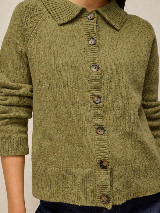 White Stuff Women's Shepard Collar Cardi In Mid Chartreuse