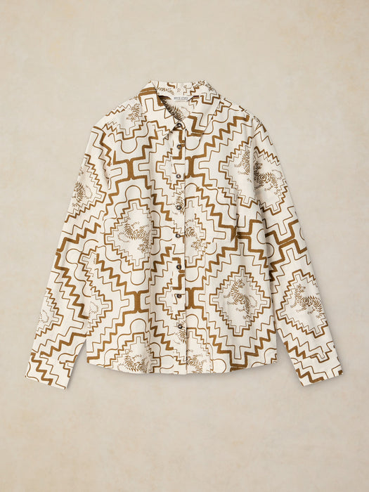 White Stuff Women's Sophie Organic Cotton Shirt In Ivory Print