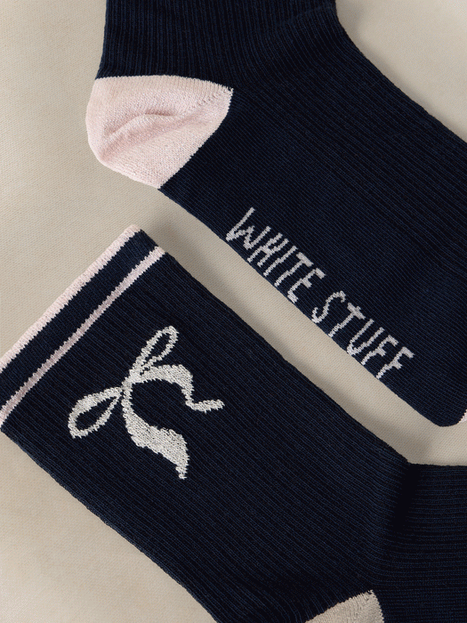 White Stuff Women's Sparkle Bow Sock In A Cracker In Pink Multi