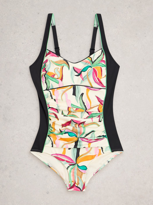 White Stuff Women's Splash Control Swimsuit In Ivory Multi