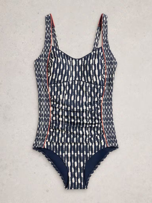 White Stuff Women's Splash Control Swimsuit In Navy Multi