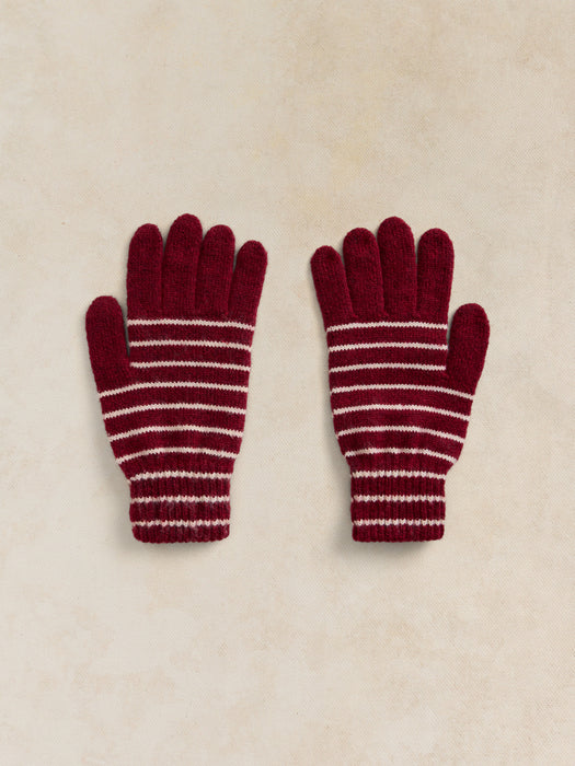 White Stuff Women's Strip Gloves In Plum Multi