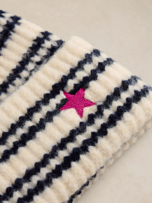 White Stuff Women's Stripe Beanie In Ivory Multi