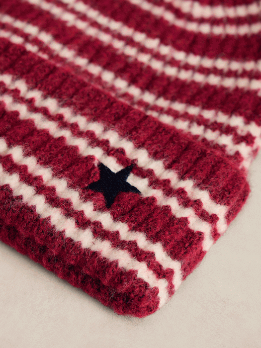 White Stuff Women's Stripe Beanie In Plum Multi