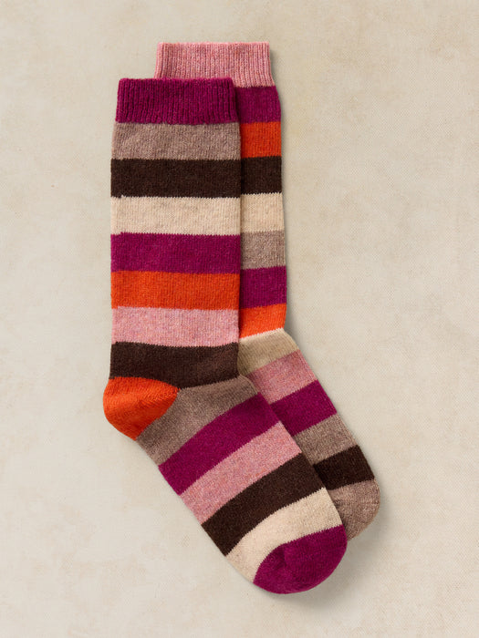 White Stuff Women's Stripe Cosy Sock In Pink Multi