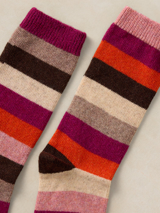 White Stuff Women's Stripe Cosy Sock In Pink Multi