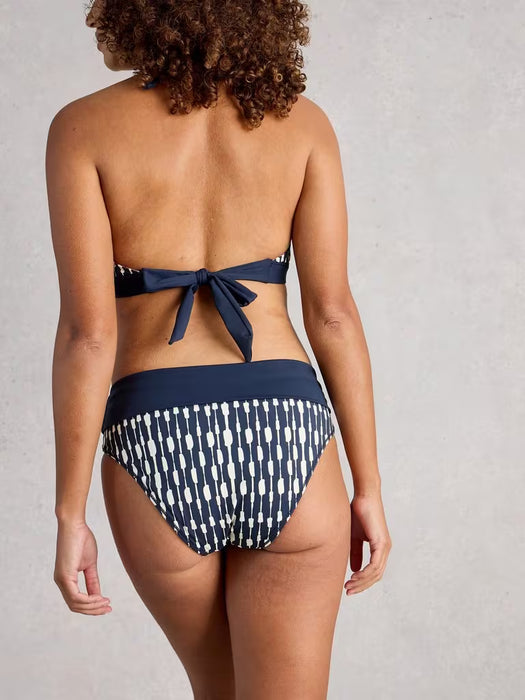 White Stuff Women's Sunshine Reversible Bikini Top In Navy Multi