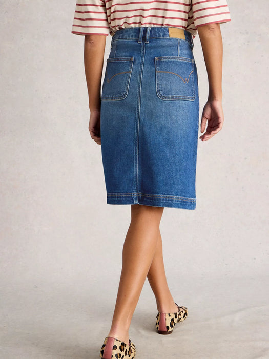 White Stuff Women's Tia Denim Skirt In Mid Denim