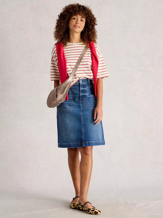 White Stuff Women's Tia Denim Skirt In Mid Denim