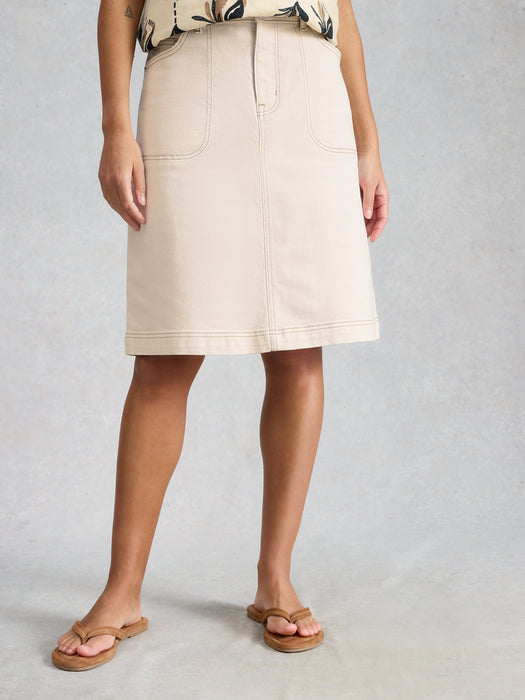 White Stuff Women's Tia Denim Skirt In Natural White