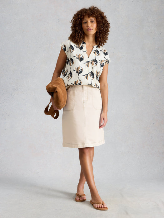 White Stuff Women's Tia Denim Skirt In Natural White