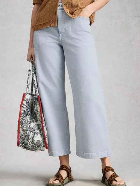 White Stuff Women's Tia Wide Leg Crop Jean In Light Blue
