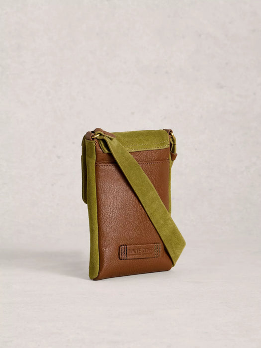 White Stuff Women's Tiggy Leather Phone Bag In Green Multi