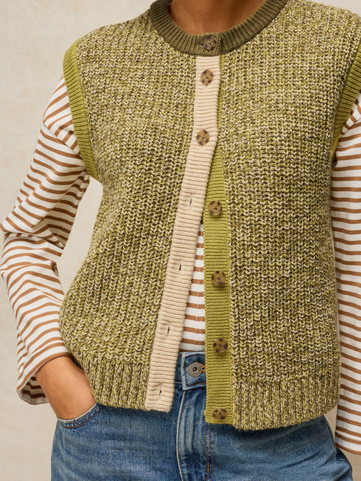 White Stuff Women's Twist Button Tank In Green Multi