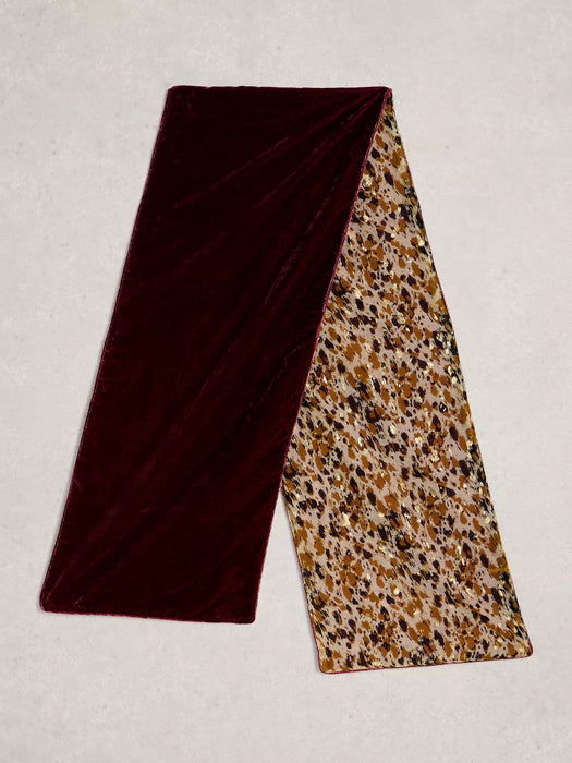 White Stuff Women's Velvet Printed Scarf In Plum Print