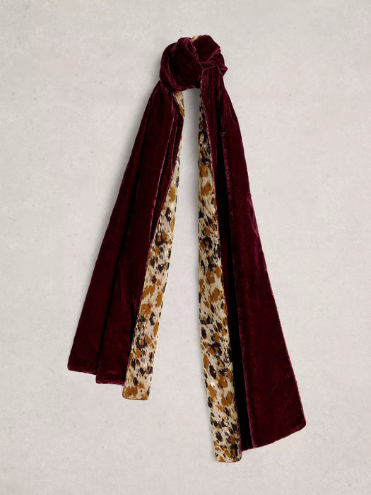 White Stuff Women's Velvet Printed Scarf In Plum Print