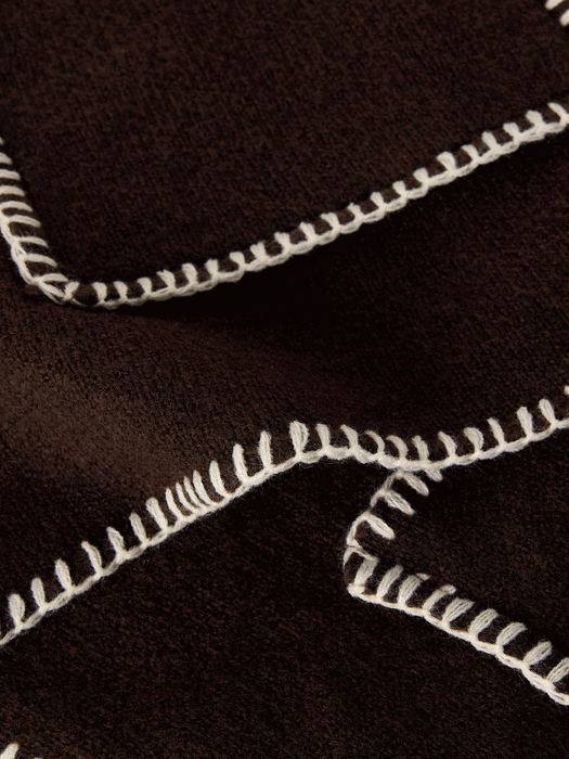 White Stuff Women's Whipstitch Scarf In Dark Brown