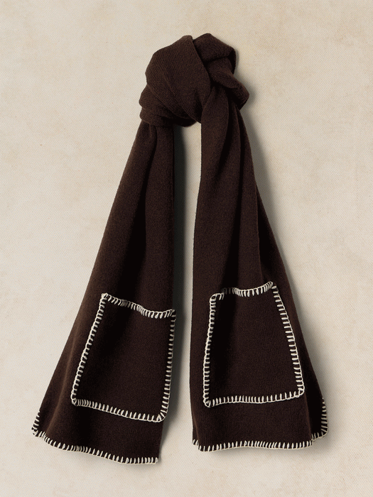 White Stuff Women's Whipstitch Scarf In Dark Brown