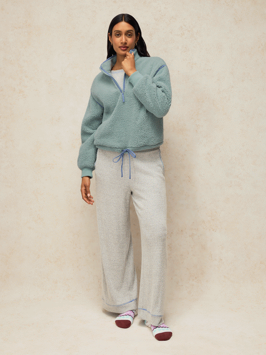 White Stuff Women's Wren Half Zip Jumper In Mid Bue