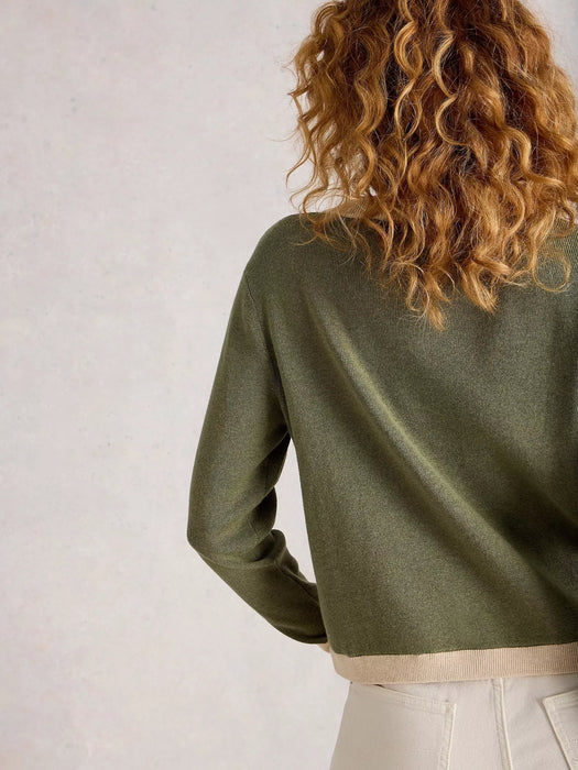 White Stuff Women's Charlotte Long Sleeve Cardi In Khaki Green