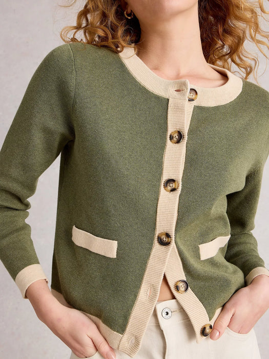 White Stuff Women's Charlotte Long Sleeve Cardi In Khaki Green