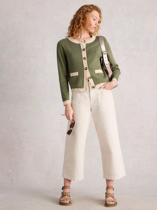 White Stuff Women's Charlotte Long Sleeve Cardi In Khaki Green