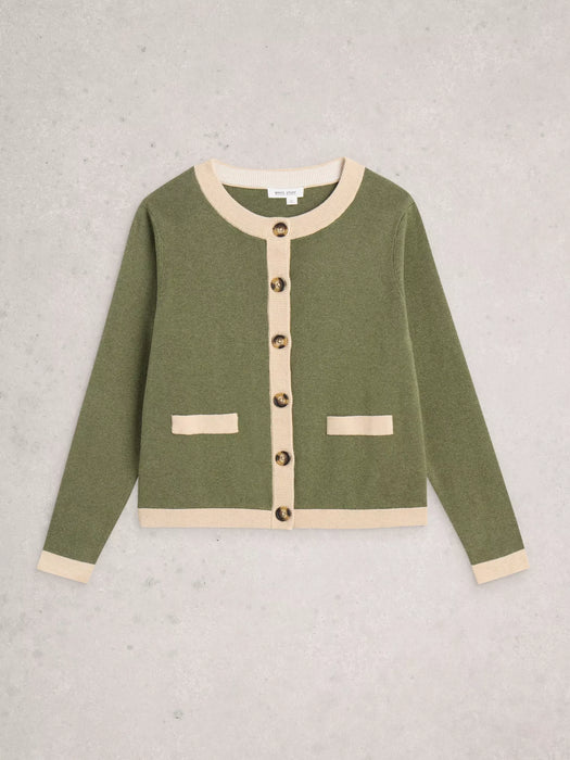 White Stuff Women's Charlotte Long Sleeve Cardi In Khaki Green