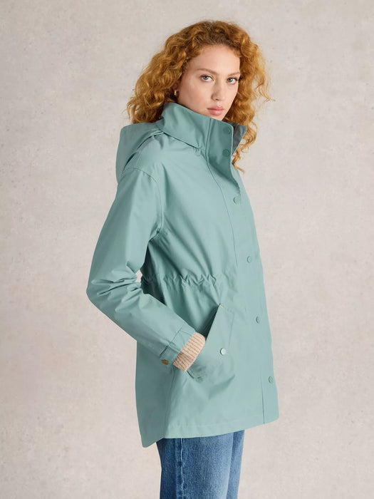 White Stuff Women's Lexi Waterproof Coat In Dusty Blue