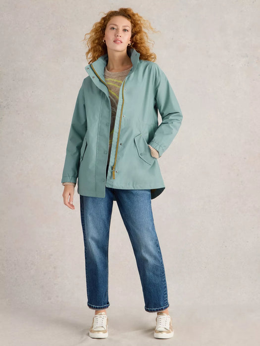 White Stuff Women's Lexi Waterproof Coat In Dusty Blue