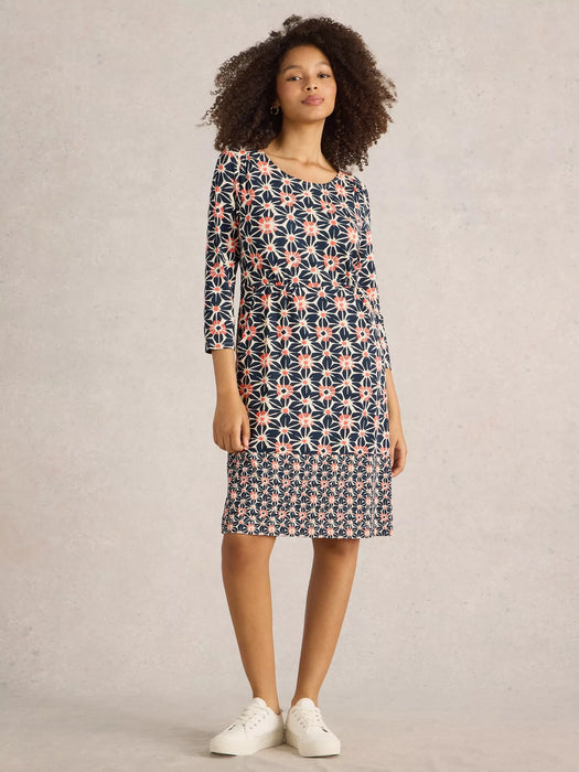 White Stuff Women's Tallie Short Sleeve Jersey Dress In Navy Print