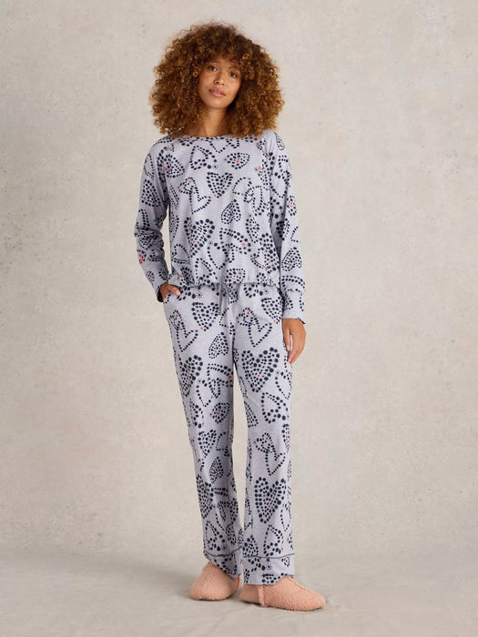 White Stuff Women's Fern Jersey PJ Bottom In Grey Print