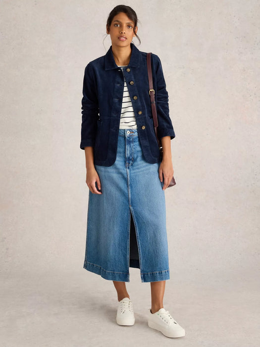 White Stuff Women's Carrie Cord Long Sleeve Jacket In Dark Navy