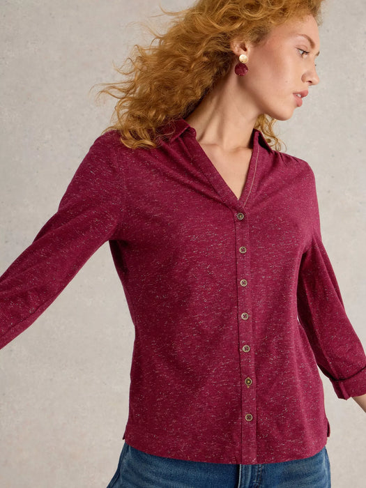 White Stuff Women's Annie Sparkle Shirt In Dark Plum