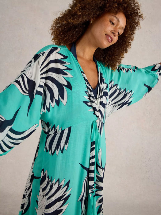 White Stuff Women's Cleo Printed Kimono In Blue Multi