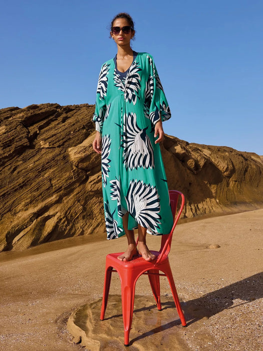 White Stuff Women's Cleo Printed Kimono In Blue Multi